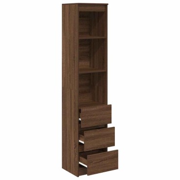 vidaXL Ντουλάπι Καφέ Δρυς 37,5x35x180cm Επεξεργασμένο Ξύλο 1 τεμ.
