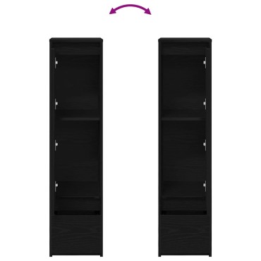 vidaXL Ντουλάπι Μαύρη δρυς 29,5x34x119,5cm από Επεξεργασμένο Ξύλο 1 τεμ.