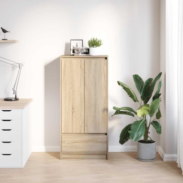 vidaXL Ντουλάπι με συρτάρι 55,5x34x119,5cm Ξύλινο μηχανουργικό ξύλο 1 τεμ.