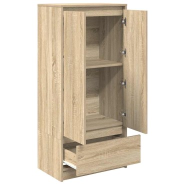 vidaXL Ντουλάπι με συρτάρι 55,5x34x119,5cm Ξύλινο μηχανουργικό ξύλο 1 τεμ.