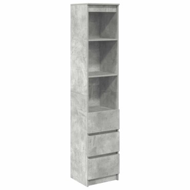 vidaXL Ντουλάπι Γκρι Σκυροδέματος 37,5x35x180cm Επεξεργασμένο Ξύλο 1 τεμ.