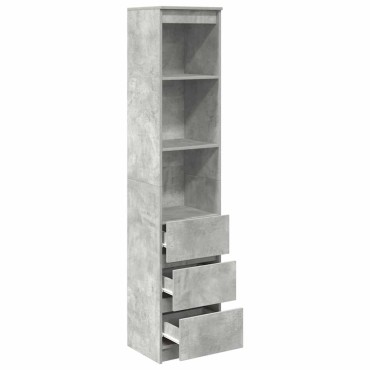 vidaXL Ντουλάπι Γκρι Σκυροδέματος 37,5x35x180cm Επεξεργασμένο Ξύλο 1 τεμ.