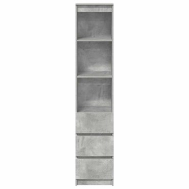 vidaXL Ντουλάπι Γκρι Σκυροδέματος 37,5x35x180cm Επεξεργασμένο Ξύλο 1 τεμ.
