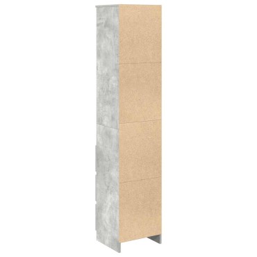 vidaXL Ντουλάπι Γκρι Σκυροδέματος 37,5x35x180cm Επεξεργασμένο Ξύλο 1 τεμ.