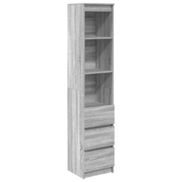 vidaXL Ντουλάπι Γκρι Sonoma 37,5x35x180cm Επεξεργασμένο Ξύλο 1 τεμ.