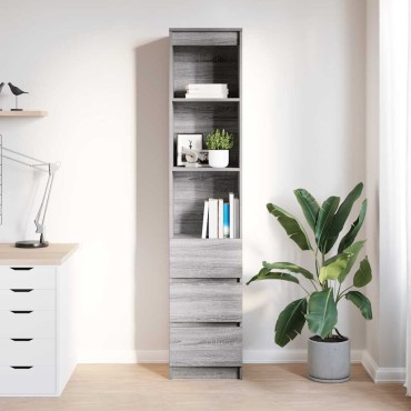 vidaXL Ντουλάπι Γκρι Sonoma 37,5x35x180cm Επεξεργασμένο Ξύλο 1 τεμ.