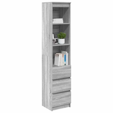 vidaXL Ντουλάπι Γκρι Sonoma 37,5x35x180cm Επεξεργασμένο Ξύλο 1 τεμ.