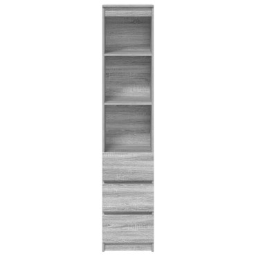 vidaXL Ντουλάπι Γκρι Sonoma 37,5x35x180cm Επεξεργασμένο Ξύλο 1 τεμ.