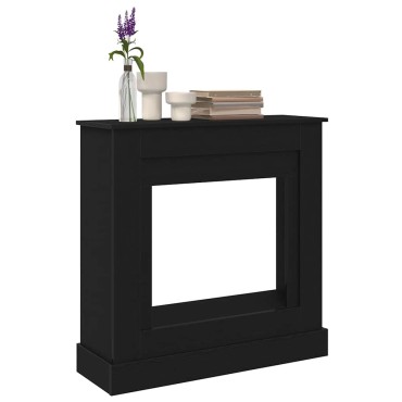 vidaXL Γύρος τζακιού Μαύρη δρυς 90x30x90 cm Κατασκευασμένο ξύλο