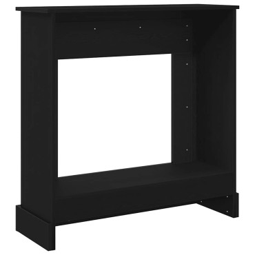 vidaXL Γύρος τζακιού Μαύρη δρυς 90x30x90 cm Κατασκευασμένο ξύλο