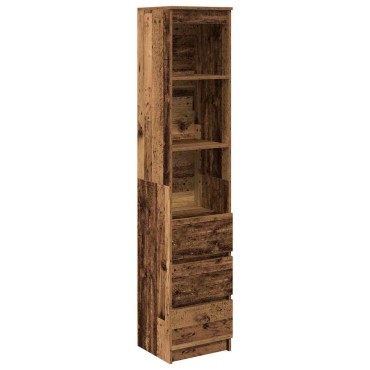 vidaXL Ντουλάπι Όψη Παλαιού Ξύλου 37,5x35x180cm Επεξεργασμένο Ξύλο 1 τεμ.