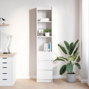 vidaXL Ντουλάπι Λευκό 37,5x35x180cm Επεξεργασμένο Ξύλο 1 τεμ.