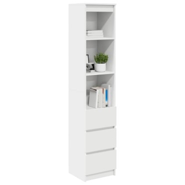 vidaXL Ντουλάπι Λευκό 37,5x35x180cm Επεξεργασμένο Ξύλο 1 τεμ.