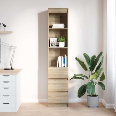 vidaXL Ντουλάπι Sonoma δρυς 37,5x35x180cm Επεξεργασμένο Ξύλο 1 τεμ.