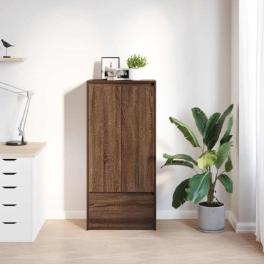 vidaXL Ντουλάπι με συρτάρι 55,5x34x119,5cm Ξύλινο μηχανουργικό ξύλο 1 τεμ.