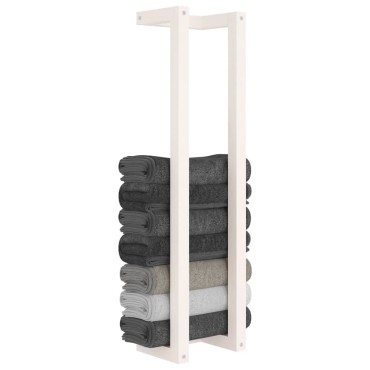 vidaXL Πετσετοκρεμάστρα Λευκή 23 x 18 x 90 εκ. από Μασίφ Ξύλο Πεύκου