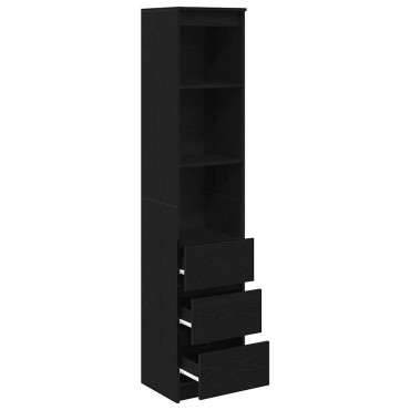 vidaXL Ντουλάπι Μαύρη δρυς 37,5x35x180cm από Επεξεργασμένο Ξύλο 1 τεμ.