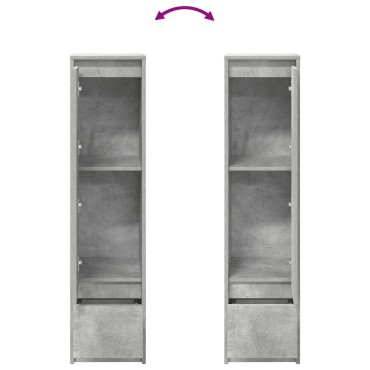 vidaXL Ντουλάπι Γκρι Σκυροδέματος 29,5x34x119,5cm Επεξεργασμένο Ξύλο 1 τεμ.