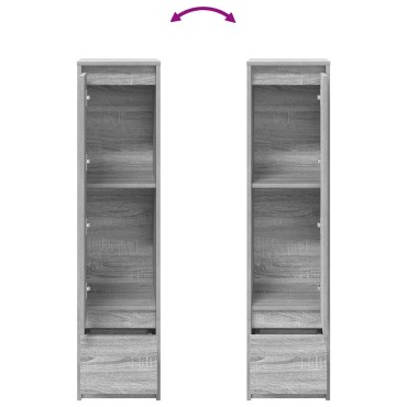 vidaXL Ντουλάπι Γκρι Sonoma 29,5x34x119,5cm Επεξεργασμένο Ξύλο 1 τεμ.