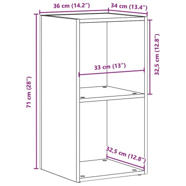 Κουτί αποθήκευσης vidaXL LP Μαύρη βελανιδιά 71x34x36cm