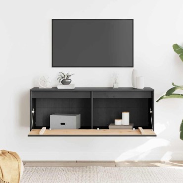 vidaXL Ντουλάπι Τοίχου Γκρι 100x30x35cm από Μασίφ Ξύλο Πεύκου 1 τεμ.