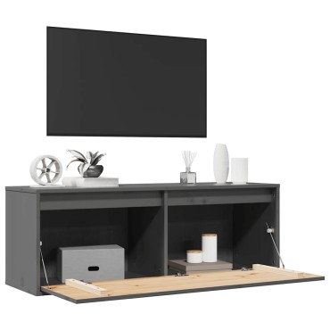 vidaXL Ντουλάπι Τοίχου Γκρι 100x30x35cm από Μασίφ Ξύλο Πεύκου 1 τεμ.