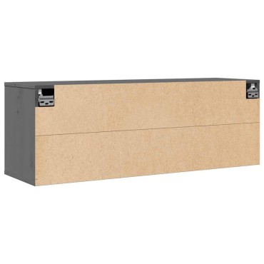 vidaXL Ντουλάπι Τοίχου Γκρι 100x30x35cm από Μασίφ Ξύλο Πεύκου 1 τεμ.