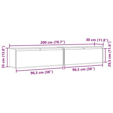 vidaXL Ντουλάπια Τοίχου 2 τεμ. Λευκά 100x30x35cm Μασίφ Ξύλο Πεύκου