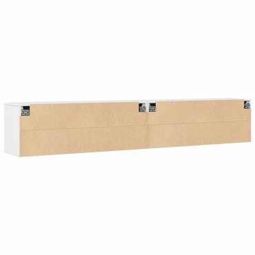 vidaXL Ντουλάπια Τοίχου 2 τεμ. Λευκά 100x30x35cm Μασίφ Ξύλο Πεύκου
