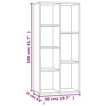 vidaXL Βιβλιοθήκη Καφέ Δρυς 50x25x106cm 1 τεμ.