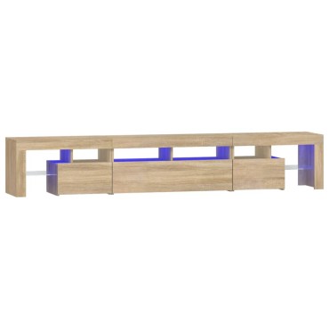 vidaXL Έπιπλο Τηλεόρασης με LED Sonoma Δρυς 230x36,5x40cm