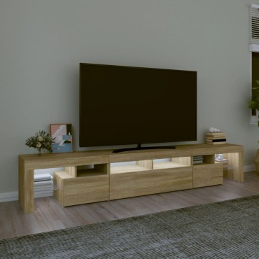 vidaXL Έπιπλο Τηλεόρασης με LED Sonoma Δρυς 230x36,5x40cm