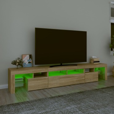 vidaXL Έπιπλο Τηλεόρασης με LED Sonoma Δρυς 230x36,5x40cm
