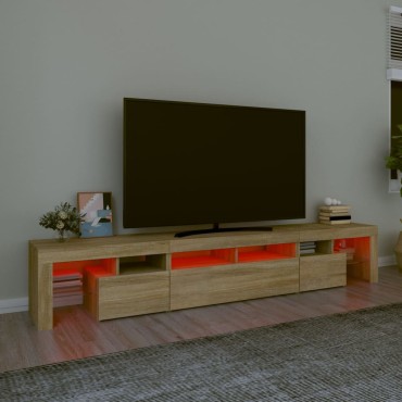 vidaXL Έπιπλο Τηλεόρασης με LED Sonoma Δρυς 230x36,5x40cm