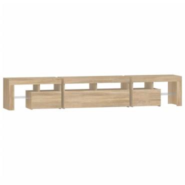 vidaXL Έπιπλο Τηλεόρασης με LED Sonoma Δρυς 230x36,5x40cm