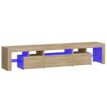 vidaXL Έπιπλο Τηλεόρασης με LED Sonoma Δρυς 200x36,5x40cm