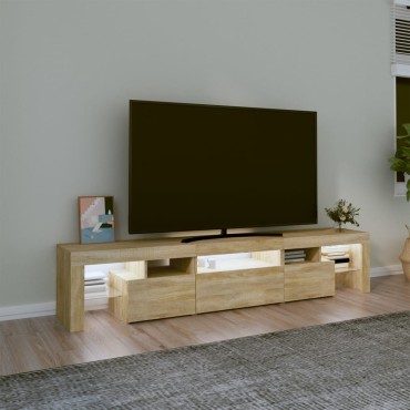 vidaXL Έπιπλο Τηλεόρασης με LED Sonoma Δρυς 200x36,5x40cm