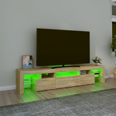 vidaXL Έπιπλο Τηλεόρασης με LED Sonoma Δρυς 200x36,5x40cm