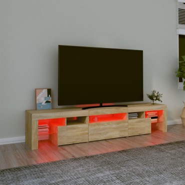 vidaXL Έπιπλο Τηλεόρασης με LED Sonoma Δρυς 200x36,5x40cm
