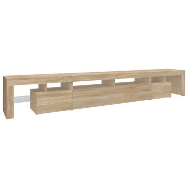 vidaXL Έπιπλο Τηλεόρασης με LED Sonoma Δρυς 260x36,5x40cm