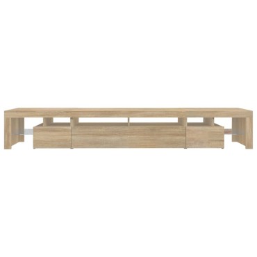 vidaXL Έπιπλο Τηλεόρασης με LED Sonoma Δρυς 260x36,5x40cm