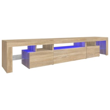 vidaXL Έπιπλο Τηλεόρασης με LED Sonoma Δρυς 215x36,5x40cm