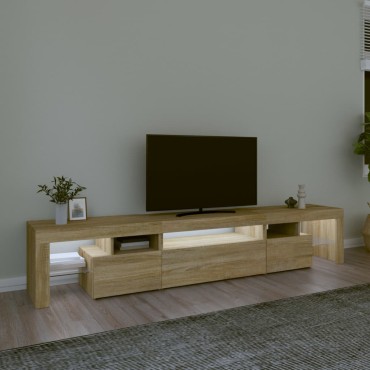 vidaXL Έπιπλο Τηλεόρασης με LED Sonoma Δρυς 215x36,5x40cm