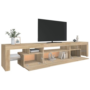 vidaXL Έπιπλο Τηλεόρασης με LED Sonoma Δρυς 215x36,5x40cm