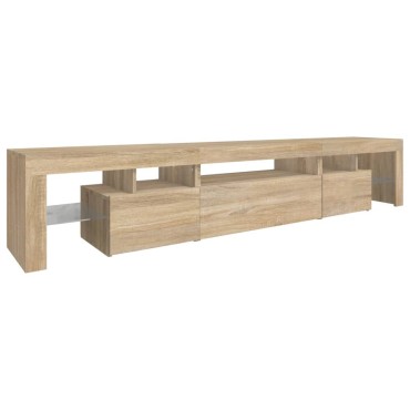 vidaXL Έπιπλο Τηλεόρασης με LED Sonoma Δρυς 215x36,5x40cm