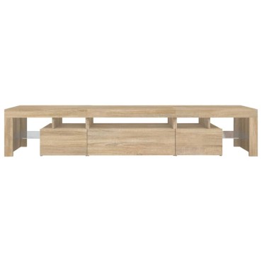vidaXL Έπιπλο Τηλεόρασης με LED Sonoma Δρυς 215x36,5x40cm