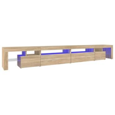 vidaXL Έπιπλο Τηλεόρασης με LED Sonoma Δρυς 290x36,5x40cm