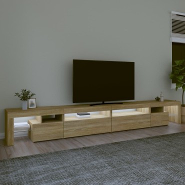 vidaXL Έπιπλο Τηλεόρασης με LED Sonoma Δρυς 290x36,5x40cm