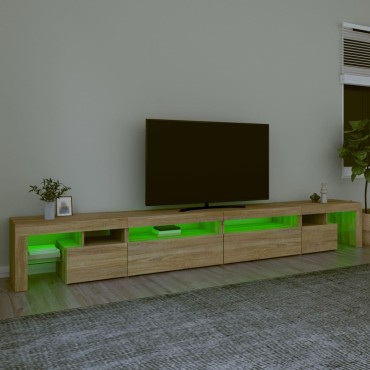 vidaXL Έπιπλο Τηλεόρασης με LED Sonoma Δρυς 290x36,5x40cm