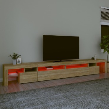 vidaXL Έπιπλο Τηλεόρασης με LED Sonoma Δρυς 290x36,5x40cm
